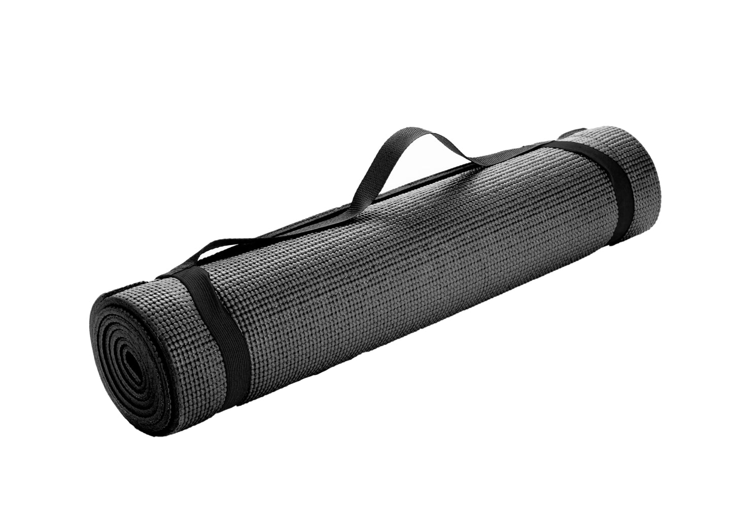 Mind Reader YOGAPVC-BLK All Purpose Extra Thick Yoga Fitness & Exercise Mats with Carrying Strap, High Density Anti-Tear