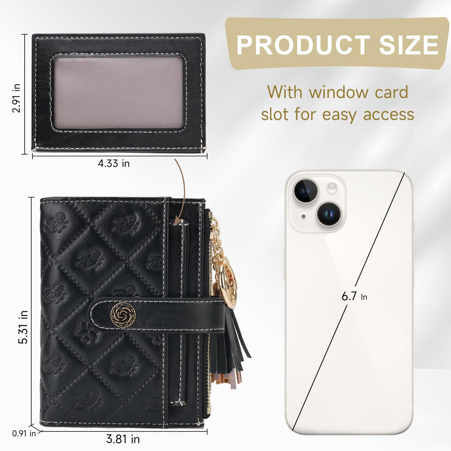 KITEVIUN Small RFID Wallet Women Ultra Thin Slim Womens Wallet Compact Bifold Pocket Ladies Wallets for Women With Zipper Coin Pocket