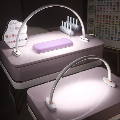 Half Moon Light for Nail Desk.3Light Colors.Adjustable Brightness . Lamp for Nails Table for For Painting.Embroidery.Reading etc.Moon Light Nail Tech ShadowFree Lighting （Large & Medium Combo Set ）