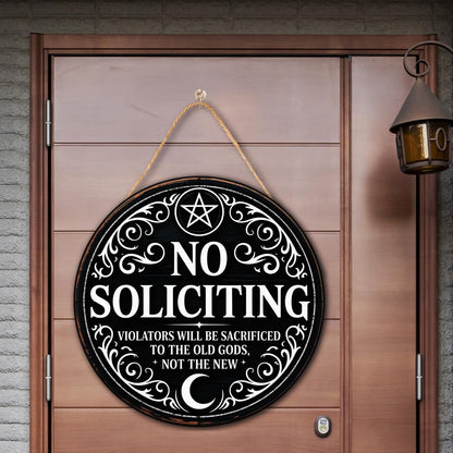 Gothic Gifts No Soliciting Sign for House Front Door, Witchy Gift No Soliciting Sign for Halloween