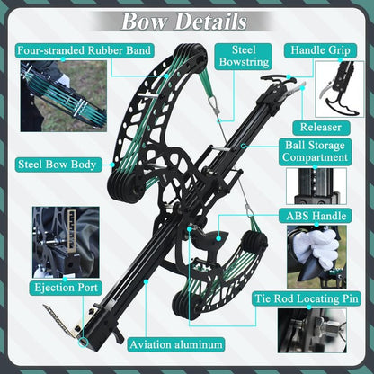Runzkzy Ball Bearing Bow, Compound Bow Set That Shoots Steel Balls, Right Handed Hunting Bows for Adults, Composite Pulley Bow with Continuous Shooting