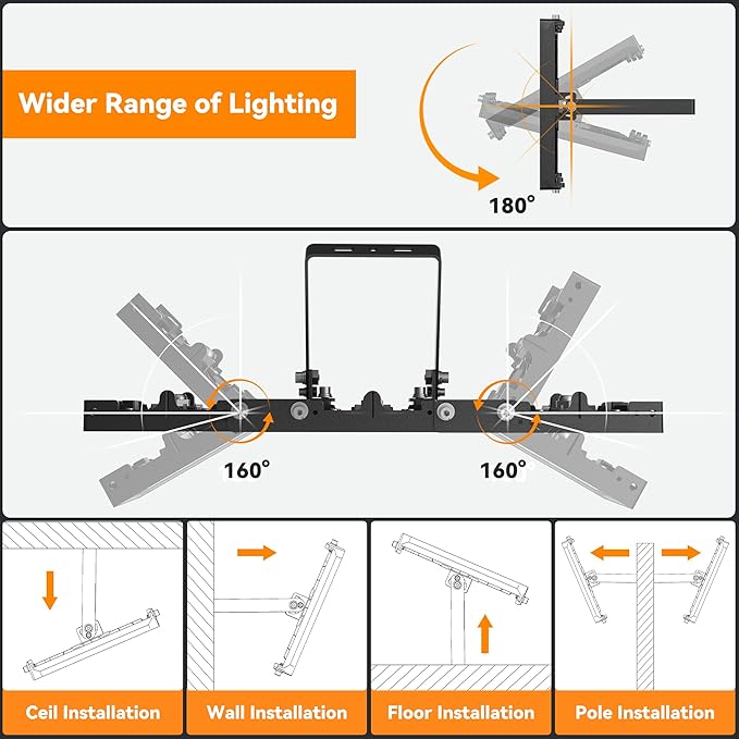 300W LED Outdoor Flood Light, 30000LM Super Bright Stadium Light, 6000K Daylight White, IP66 Waterproof 3 Heads Adjustable Outdoor Floodlights, Backyard, Court, Garden(2 Pack)