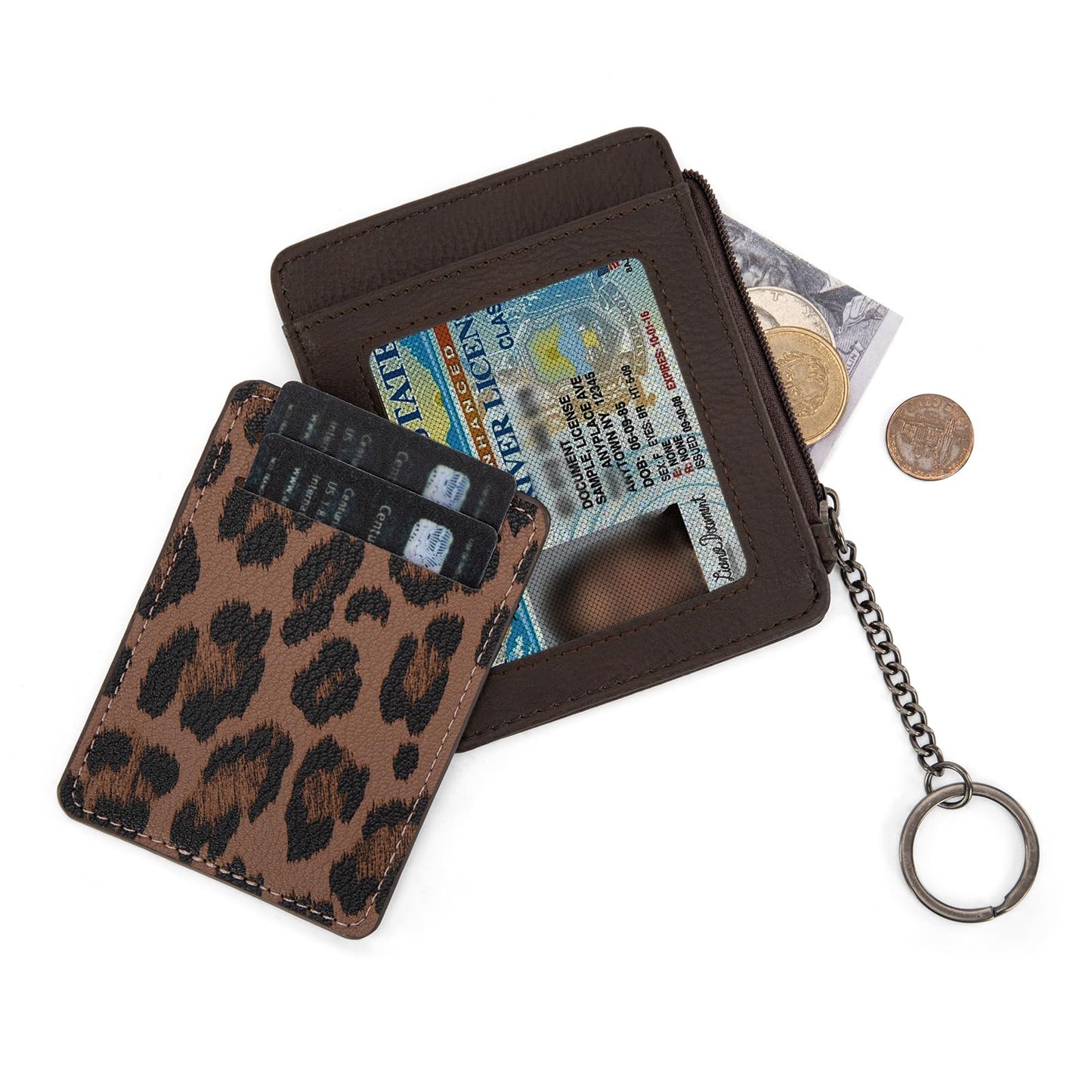 Montana West X Wrangler Small Keychain Card Holder for Women Minimalist Thin Pocket Wallet Slim Mini Rfid Card Cases with Detachable Ultra Card Holder WG366-W118CF