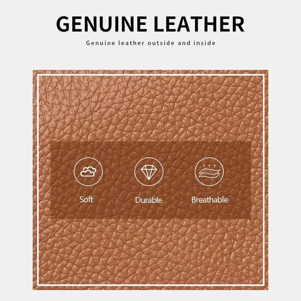 IDIDG Small Wallet for Women RFID Blocking Genuine Leather Slim Keychain Wallet Tri-Fold Card Case with Coin Pocket(Brown)