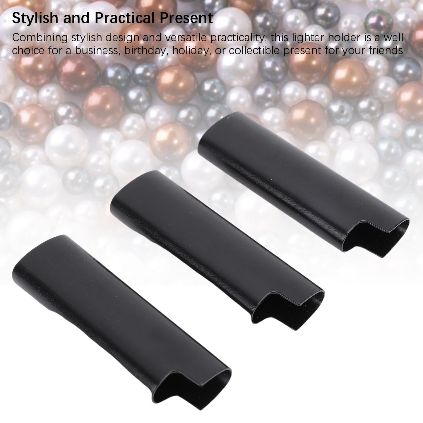 AYNEFY 3PCS Metal Lighter Case – Zinc Alloy Protective Sleeve for Lighters, Travel-Friendly Lighter Holder for Bar, Party & Gifts, Stylish Black Lighter Accessory (Pack of 3)