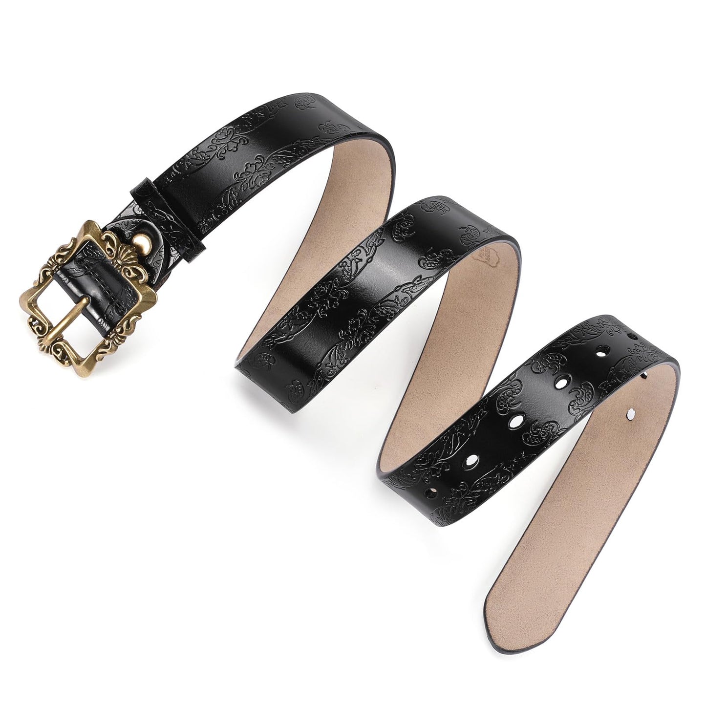LEEXTON Womens Leather Belt Fashion Soft Waist Belt with Pin Buckle for Jeans Dress Leisure Pants