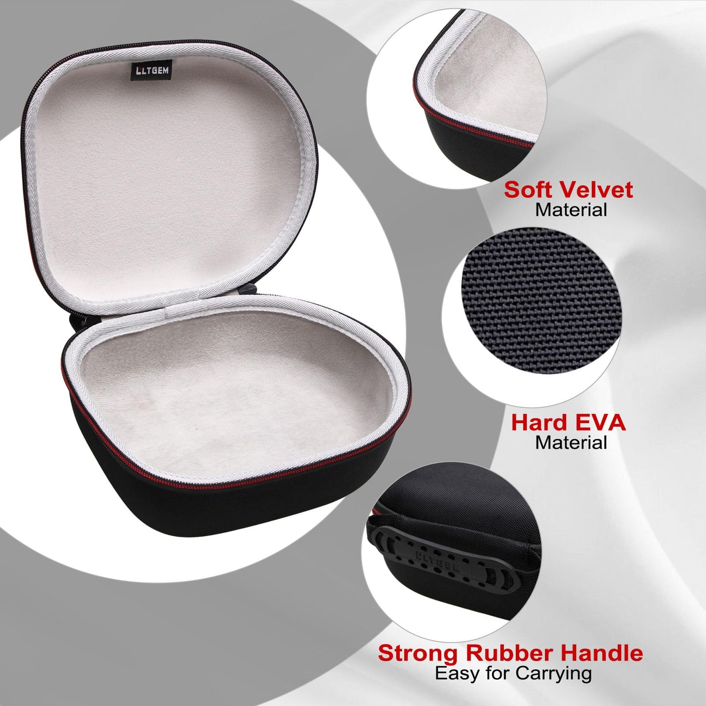 Headphone Headset Case Compatible with JBL, Beats, Sony, Soundcore Anker, Raycon, TOZO, SteelSeries, Logitech, Jabra, Bose, Audio-Technica, Sennheiser Headphones, Black+Grey