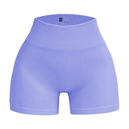WXUP HOPS Women Athletic Shorts-High Waisted Butt Lifting Workout Pants-Seamless Scrunch Biker Shorts for Gym,Yoga,and Running(VioletBlue L)