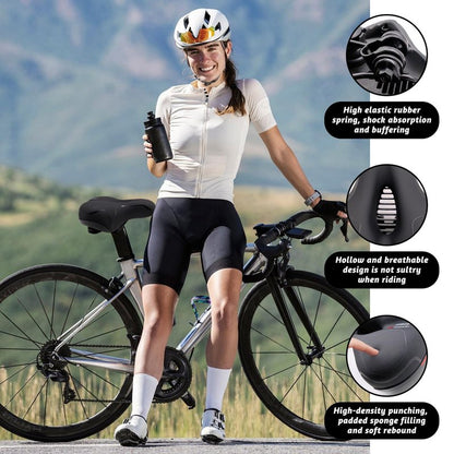 Bike Seat Cushion, Comfort Wide Bike Saddles with Dual Shock Absorption Balls for Men Women, Bicycle Seat Replacement Accessory Fit for Mountain or Road Bikes