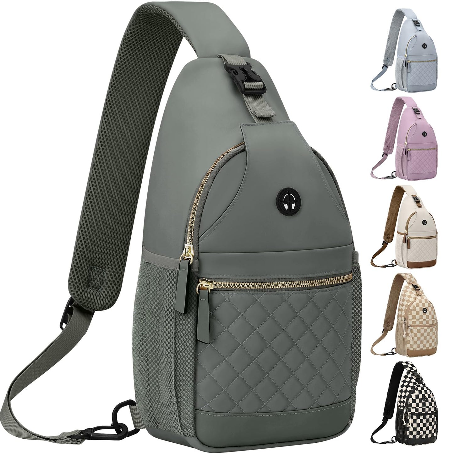 Vankor Small Crossbody Purses Bags for Women Men Travel, Chest Sling Bag Women Casual Cross Body Bag for Woman Sling Backpack Army Green