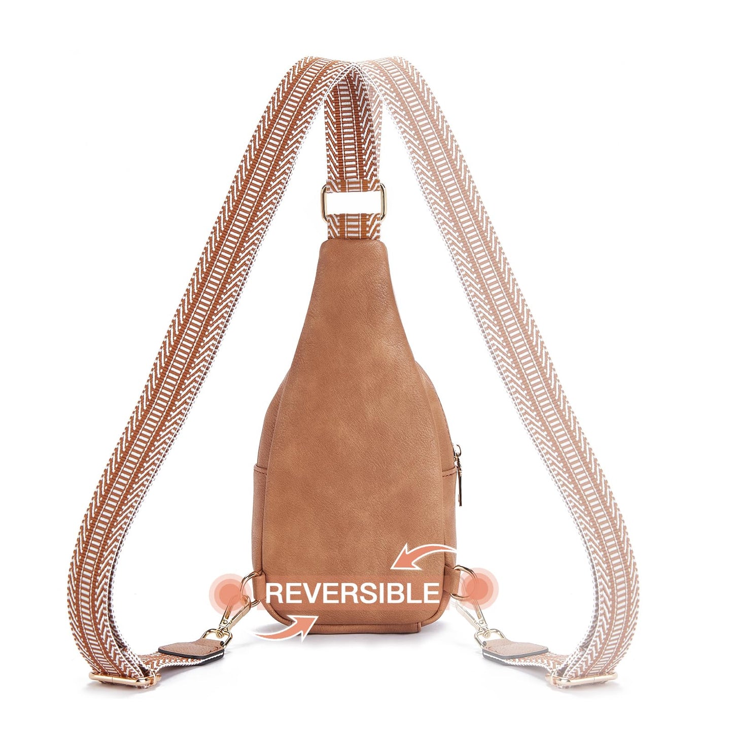 Telena Small Sling Bag for Women Leather Crossbody Fanny Packs Chest Bag for Women