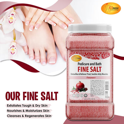 SPA REDI - Detox Foot Soak Pedicure and Bath Fine Salt, Lavender and Wildflower, 128 Oz - Made with Dead Sea Salts, Argan Oil, Coconut Oil, and Essential Oil, Hydrates, Softens and Moisturizes