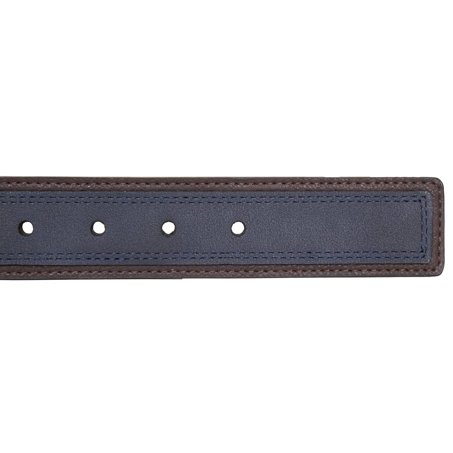 Nautica Men's Casual Leather Belt | Everyday | Classic | Pants | Jeans | Khakis | Chinos | Metal Buckle, Casual Overlay - Navy, 44 Inches