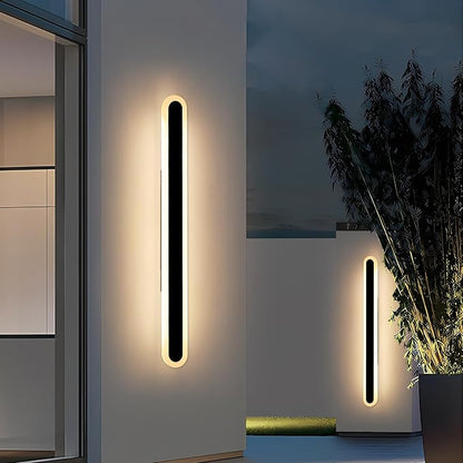 2 Pack Long Outdoor Wall Light, 47.2inch Modern Wall Sconce, 3000K Warm White, IP65 Waterproof, White Acrylic, 42W Minimalist Exterior Light Fixture for Garage, Patio, Porch, Garden