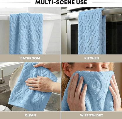 Artoid Mode 1 Pc Light Blue 3D Diamond Grid Jacquard Hand Towels