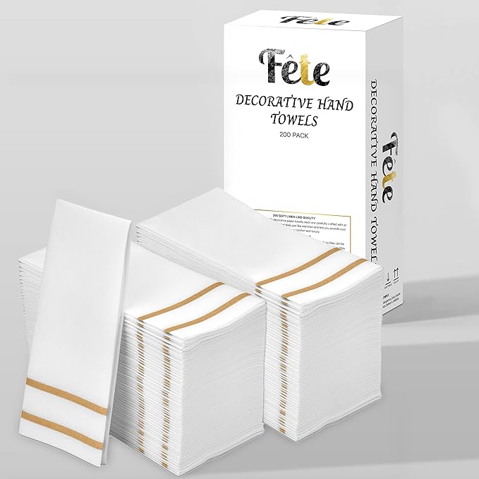 Disposable Hand Towels for Bathroom, Wedding Napkins for Tables, and Restrooms