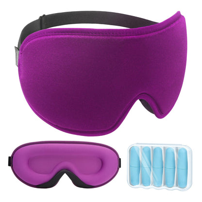 LYSIAN Sleep Eye Mask Men Women-3D Concave Comfortable Cooling Mask Blindfold for Adult Night Sleep Eyes Cover with Foam Ear Plugs for Sleeping, Yoga, Nap, Travel, Black