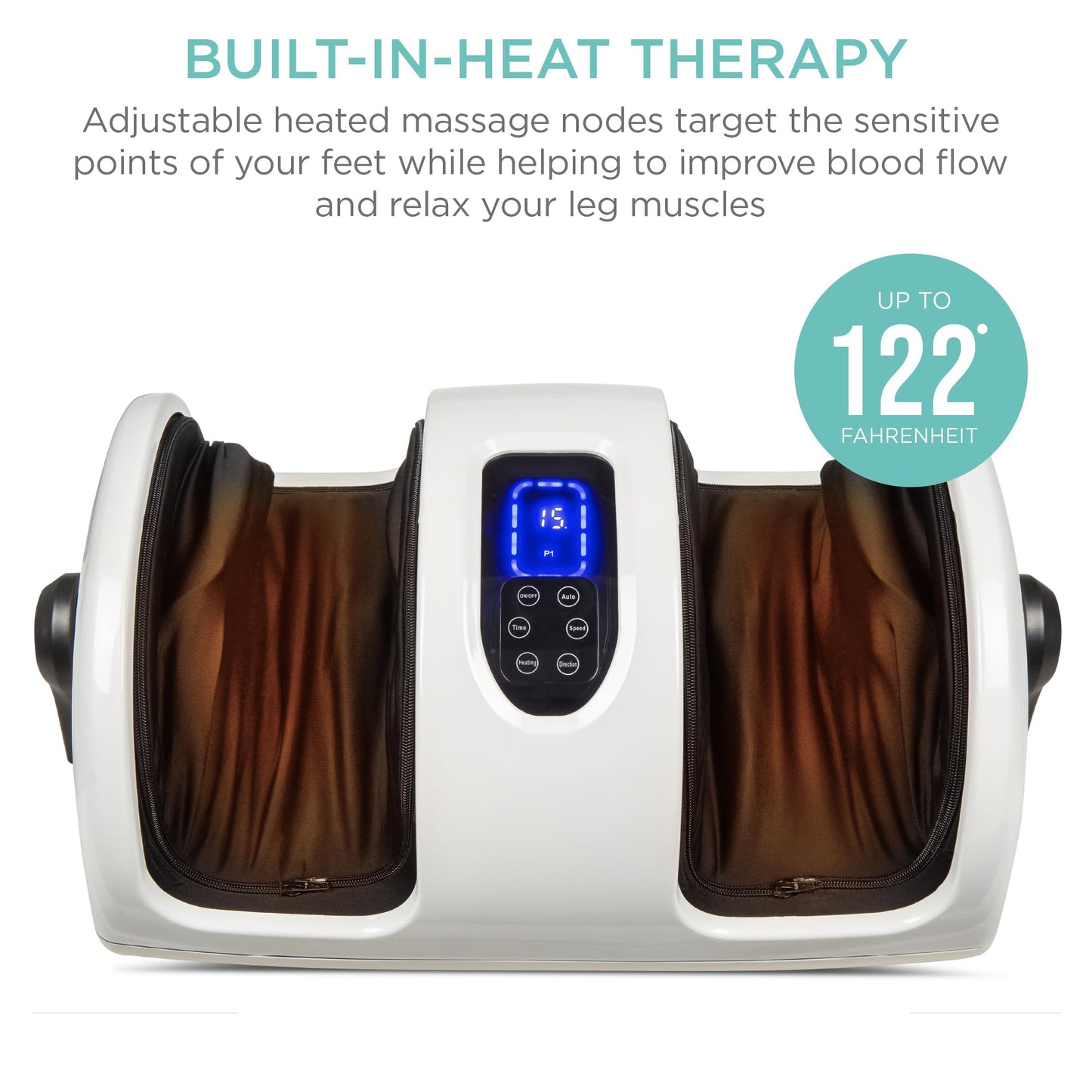Best Choice Products Heated Shiatsu Foot Massager for Pain Relief, Plantar Fasciitis, Neuropathy, Blood Circulation w/Compact Design - Burgundy