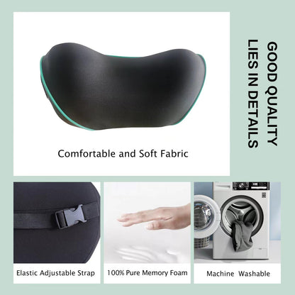 SPRFUFLY Make Relaxing Car Headrest Pillow, Car Pillow for Driving with Adjustable Strap, Breathable Removable Cover & Ergonomic Design - Softness Travel Car Neck Support Pillow(Black, 1PC)