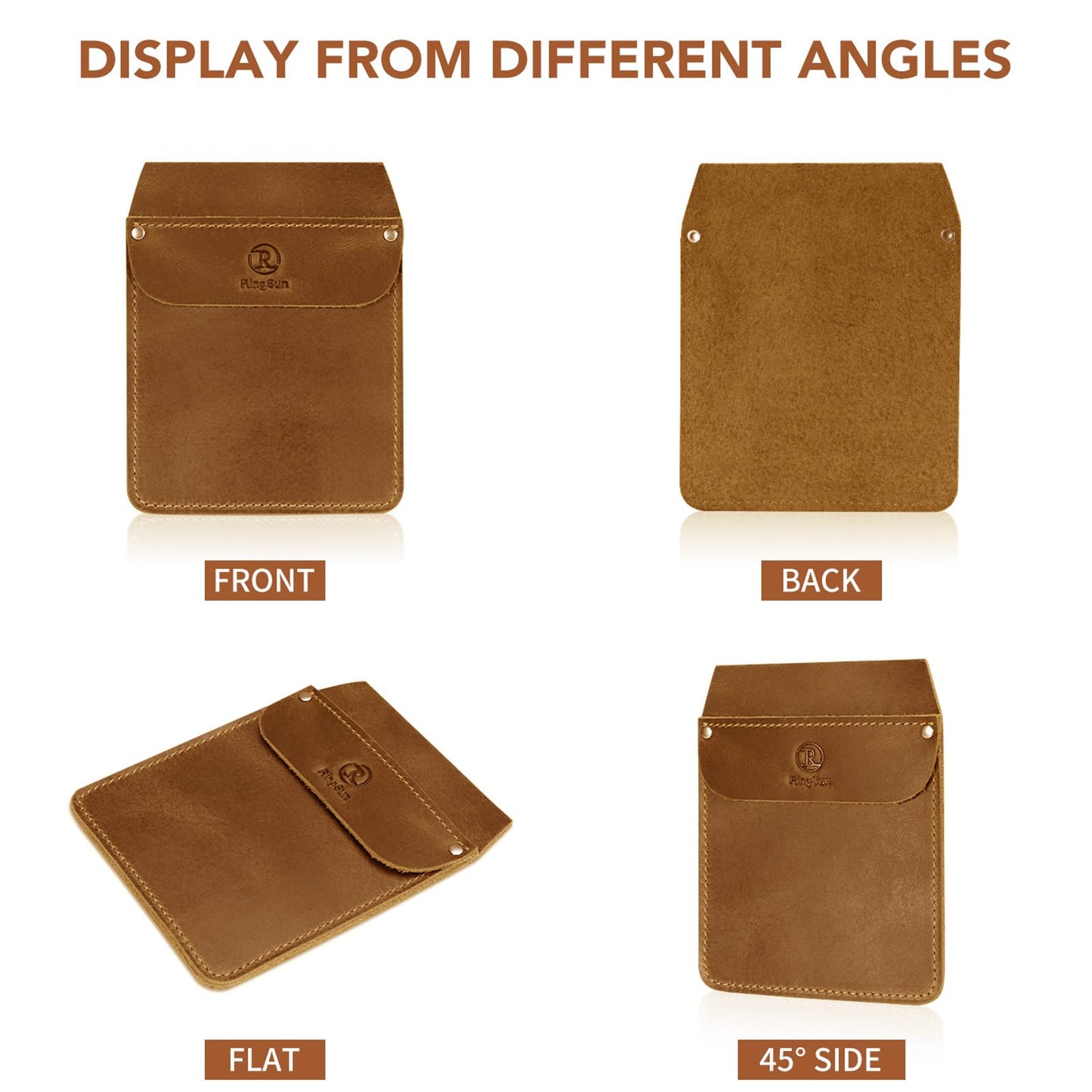 RingSun Genuine Leather Pocket Protector for Men, Durable Pocket Tool Pouch, Jeans Shirts Pocket Protector for Tools Pens