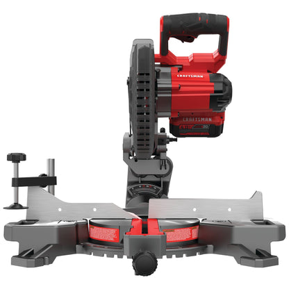 CRAFTSMAN V20 Cordless Sliding Miter Saw, 7-1/4 inch, Single Bevel, Battery and Charger Included (CMCS714M1)