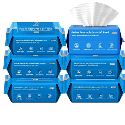 Disposable face towel, MIXUISEE thick and soft face towels, 100% cotton facial
