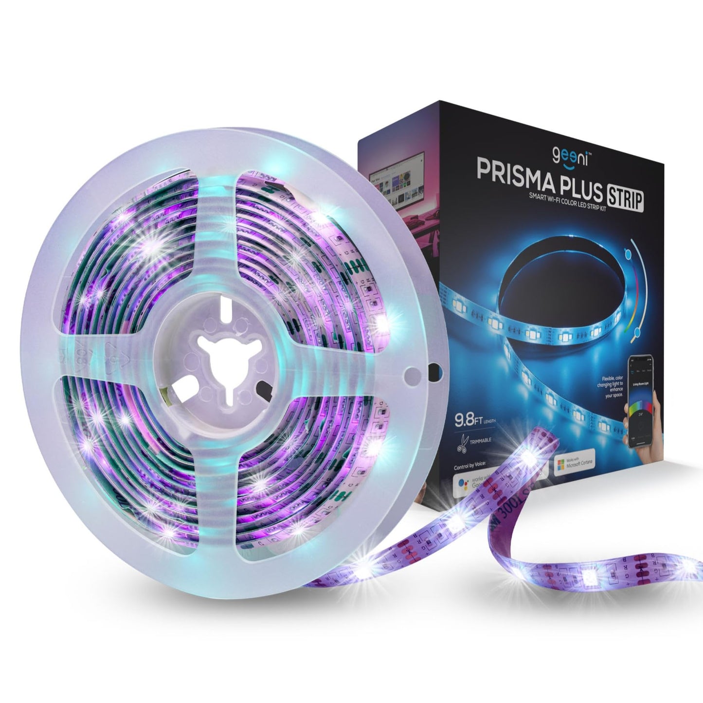Geeni Smart LED Strip Lights,RGBWW Color Changing,Weatherproof,Timer & Scenes, Dimmable,Tunable White, Works with Alexa & Google Home 9.8ft