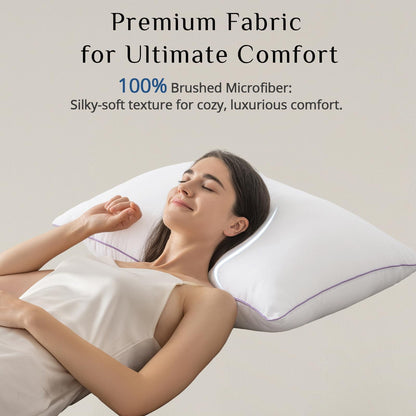 JOLLYVOGUE Pillows Standard Size Set of 1, Washable Supportive Bed Pillows with Super Soft Down Alternative Fill, Luxury Fluffy Hotel Quality for Side, Back, and Stomach Sleepers