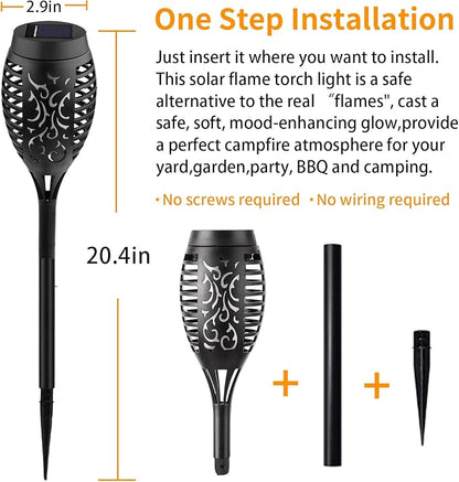 Swingers Solar Lights Outdoor,Halloween Solar Torch Lights with Flickering Flame,Waterproof Outdoor Garden Lights for Outside Patio Pathway Yard Decorations(8, Blue)