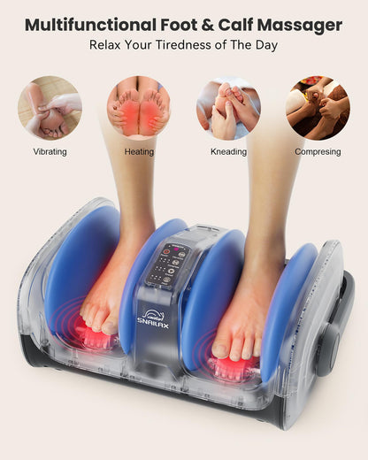 Snailax Foot Massager with Heat, Shiatsu Feet and Calf Massager Machine for Plantar Fasciitis, Neuropathy, Improve Circulation, Foot Leg Massager, Gifts(Without Remote Control)