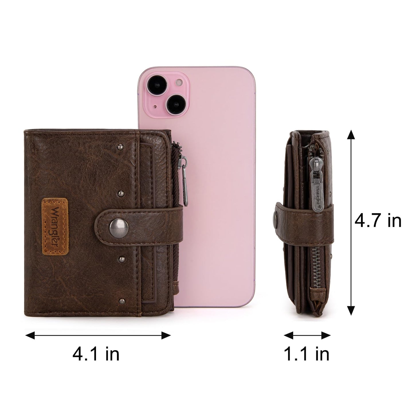 Montana West X Wrangler Womens Wallet Small Women's Wallets, Card Cases & Money Organizers Small Wallets Woman Bifold Credit Card Wallet with Removable ID Window