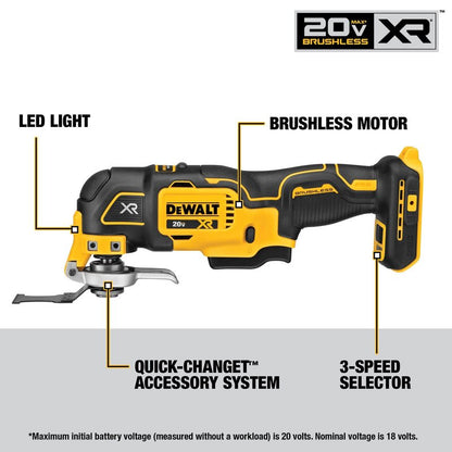 DEWALT 20V MAX 7-Tool Combo Kit, Includes Cordless Drill, Impact Driver, Reciprocating Saw, Circular Saw, Oscillating Tool, Random Orbital Sander, Jigsaw, 5Ah Battery and Charger (DCK751P1)