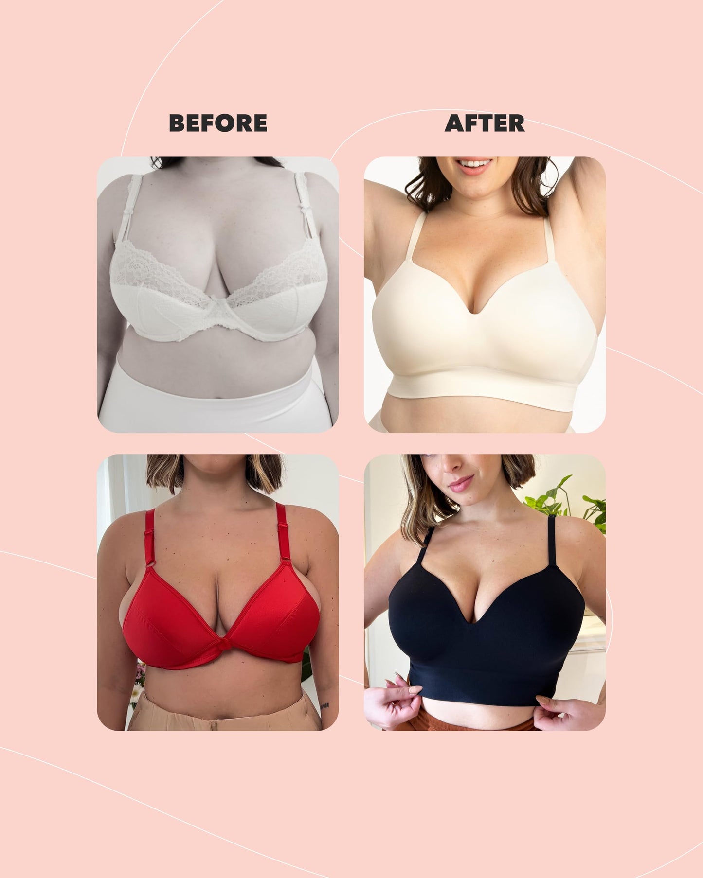 SHAPERMINT Bras for Women - Lingerie Bra, Bralettes for Women with Support, No Underwire Plus Size Bras for Women