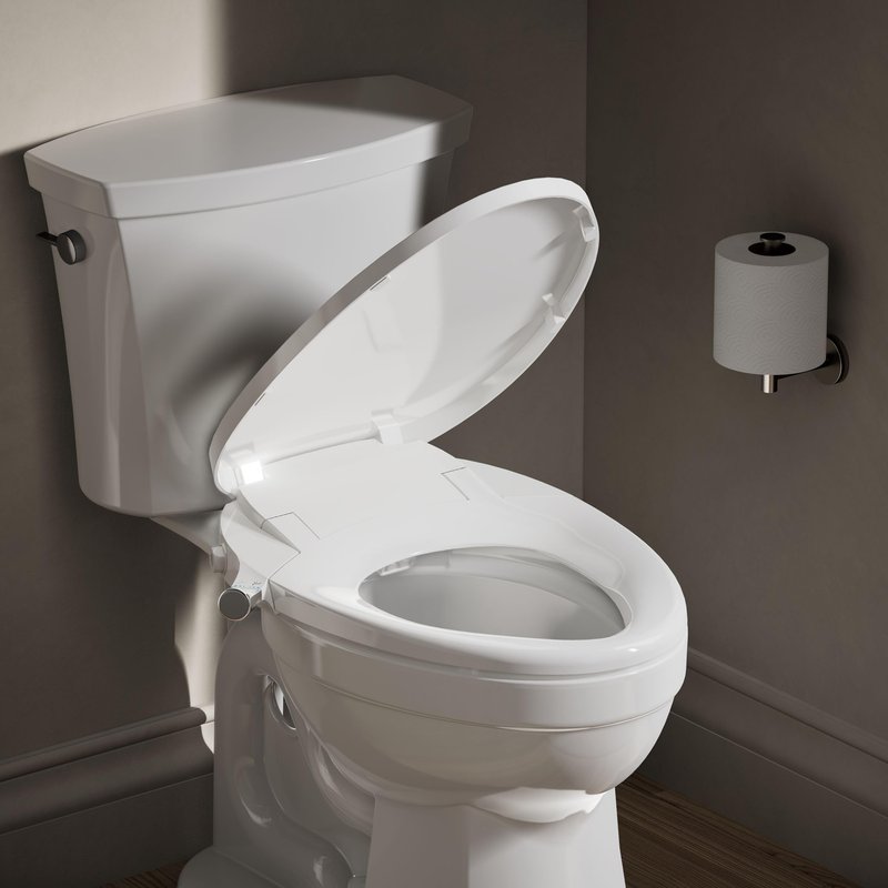 Kohler PureWash M300 Manual Elongated Bidet Toilet Seat, Chrome Handle, Quiet-Close Lid Prevents Slamming, Toilet Bidet, Easy Installation with Quick-Release Hinges, Self-Cleaning Wand