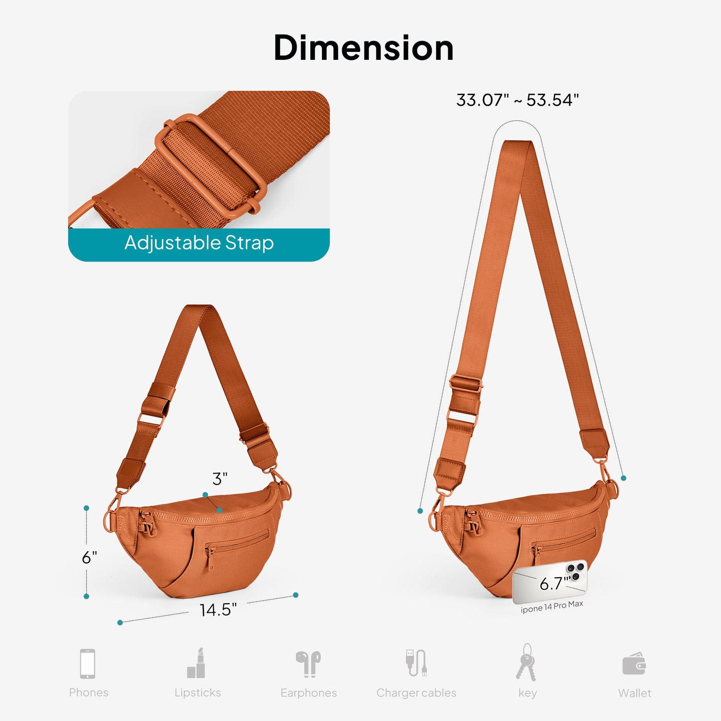 TOPEAST Fanny Pack for Women, Anti-Theft Travel Belt Bag Crossbody Sling Bag Purse with RFID Blocking, Small Fashion Bum Bag Waist Pack with Multiple Pockets for Hiking Walking Sport