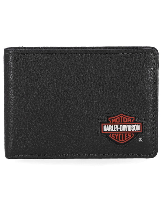Harley-Davidson Men's Genuine Leather Rfid Blocking Billfold Slim Front Pocket Wallet
