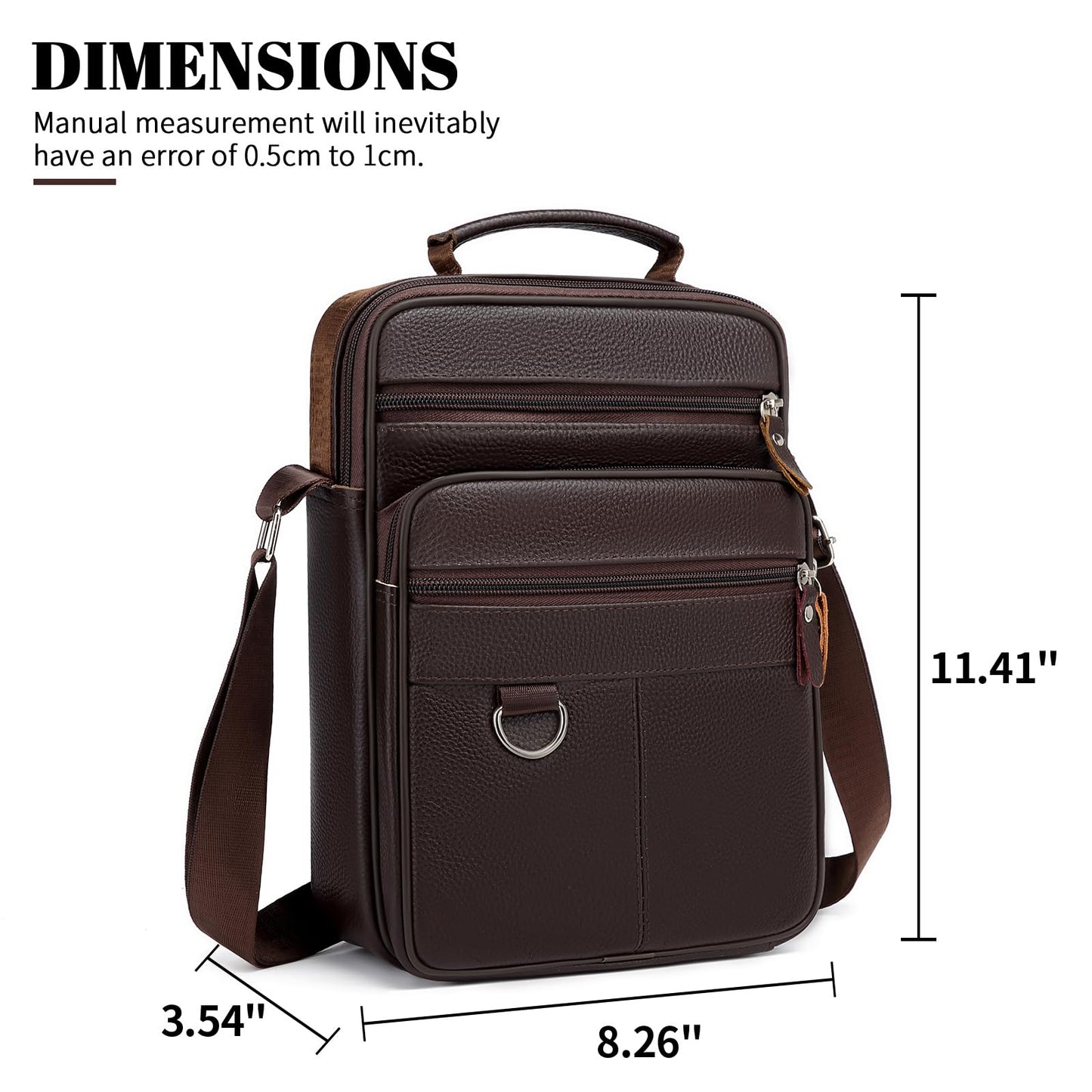 ZZNICK Leather Messenger Bag for Men Large Business Travel Briefcase Crossbody Handbag Man Purse Sling Shoulder Bag