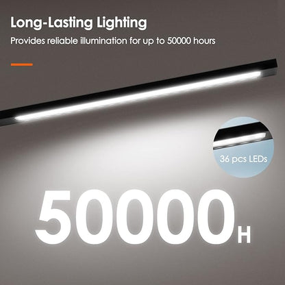LED Desk Lamp, Eye-Caring Table Lamp with 3 Brightness Levels, Touch Control and Memory Function, Foldable Reading Lamp for Home Office Bedroom Study, 8W, 4000K, Black