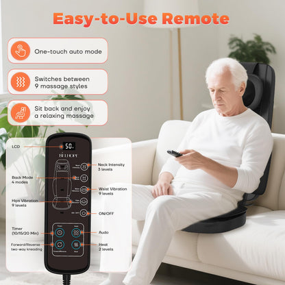 Shiatsu Neck and Back Massager with Heat, 4D Kneading Back Massager for Pain Relief Deep Tissue, Comfortable Back Massage for Chair, Massager for Home Office, Gifts for Women Men Parents Christmas