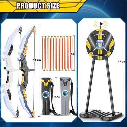 2 Pack Bow and Arrow for Kids, LED Light Up Archery Set with 20 Suction Cup Arrows&2 Quivers Indoor Outdoor Games for Kids Ages 4-8 8-12 Birthday Gifts Toys for 5 6 7 8 9 10 11 12 Year Old Boys Girls