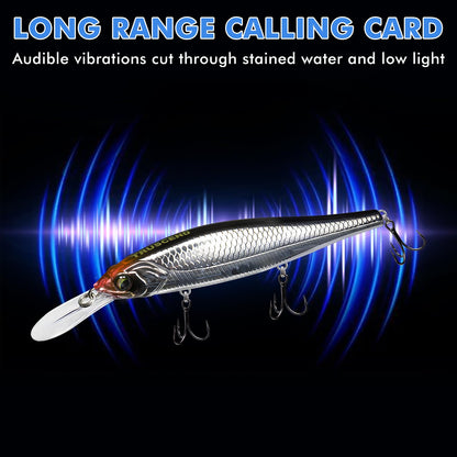 TRUSCEND Fishing Lures, Precision-Engineered Minnow with Sound, Flash & Irresistible Action, Cast Farther, Glow Brighter and Rattle Louder Jerkbaits Spoons for Bass Walleye Pike Catfish