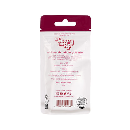 Real Techniques Cherry On Top Mini Marshmallow Puff Trio, Mini Makeup Puffs For Concealer & Foundation, Spot Correcting & Blending, Dry Use Beauty Sponge, Travel Size, Vegan & Cruelty-Free, 3 Count