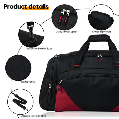 Gym Bag for Men - 55L Black Durable Large Duffle Bag for Travel, Workout, Fitness & Sport