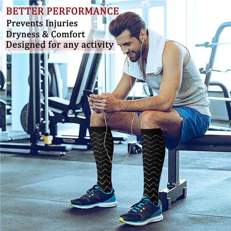 CHARMKING Compression Socks for Women & Men (8 Pairs) 15-20 mmHg Graduated Copper Support Calf Socks are Best for Pregnant, Nurses - Boost Performance, Circulation, Knee High Wide Calf(L/XL, Multi 20)
