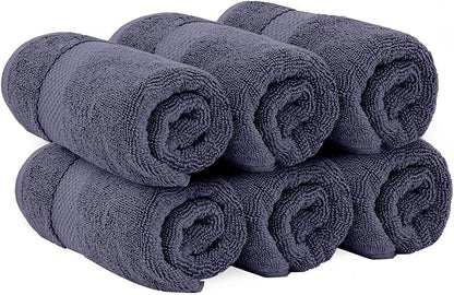 White Classic Luxury Navy Blue Hand Towels