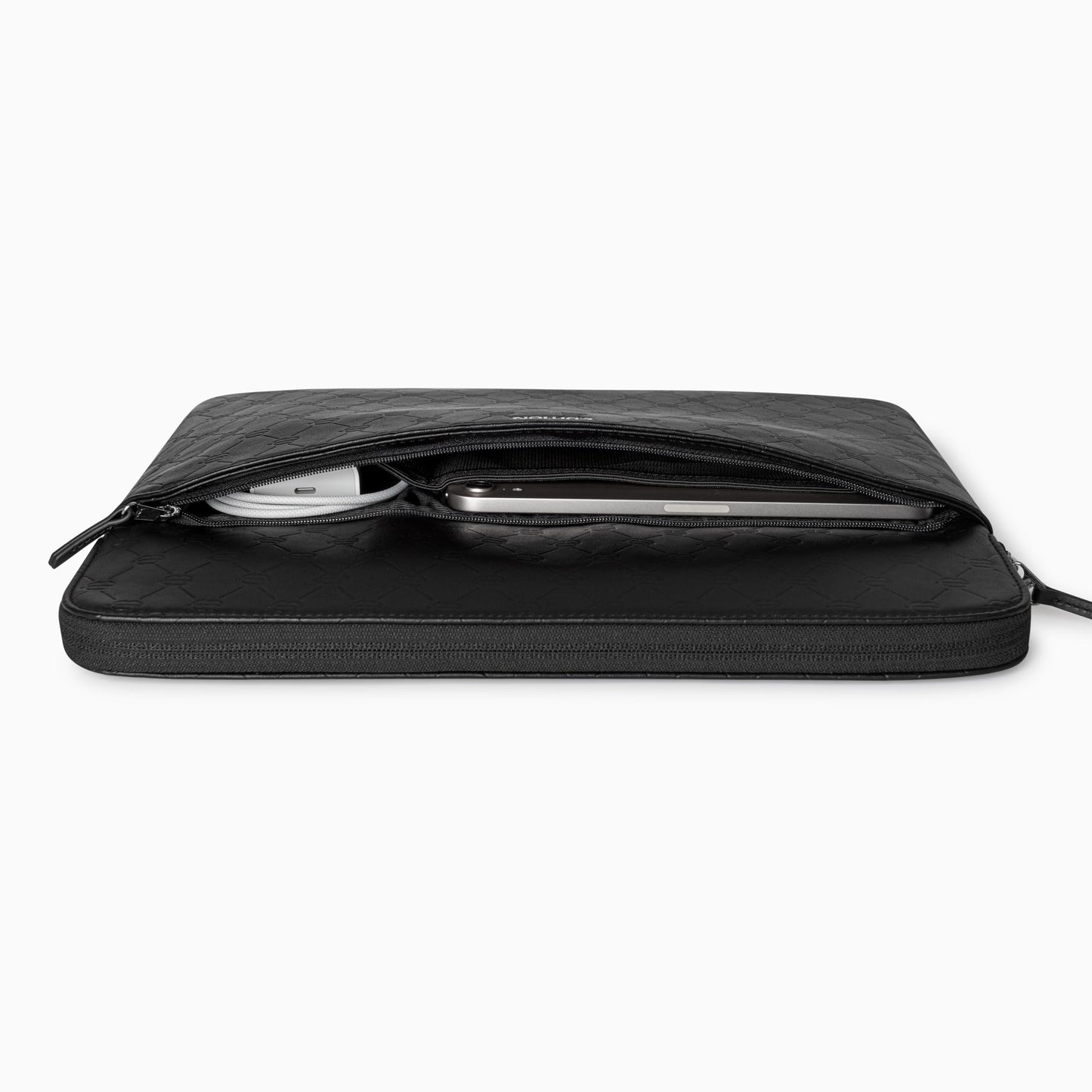 Comfyable x Edition Faux Leather Laptop Sleeve 13 14 Inch, Compatible with 13" MacBook Air M5 & 14" MacBook Pro M5 Pro/Max 2026, Mac Travel Case with a Front Zip Pocket for Men Women, Black