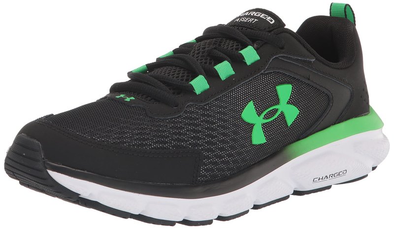 Under Armour Men's Charged Assert 9, (008) Black/Extreme Green/Extreme Green, 12.5