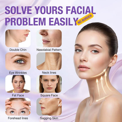 2026 Face Neck Lift Tape Invisible Wrinkle Smoothing & Skin Tightening Waterproof Anti-Aging Lift Sticker for Sagging Skin/DoubleA Chin/Jowls Say goodbye to wrinkles 8 Bands + 38 Patches Kit