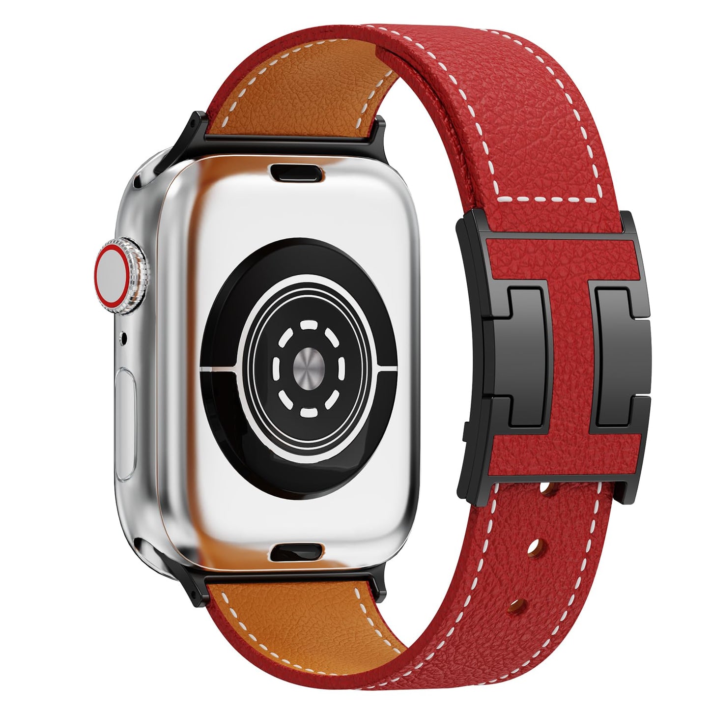 EVIE BAND Leather Stap Compatible with Apple Watch Bands for Women 40mm 42mm 44mm 46mm 38mm 41mm 45mm 49mm Series 11 10 Ultra iWatch Bands Men Magnetic Dreesy Designer Gold Clasp 9 8 7 6 5 4 3 2 1