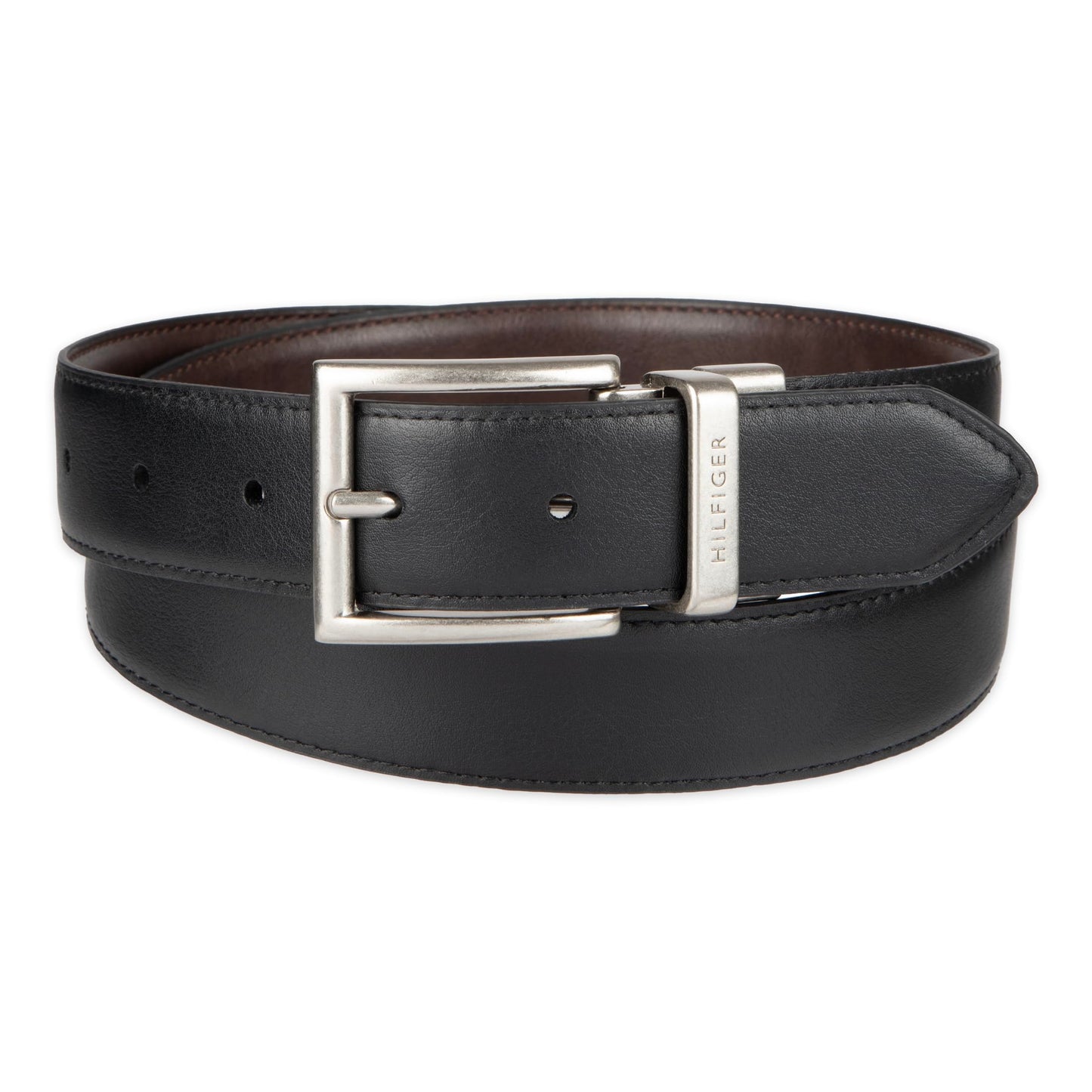 Tommy Hilfiger Men's Reversible Belt, Brown/Black, 32